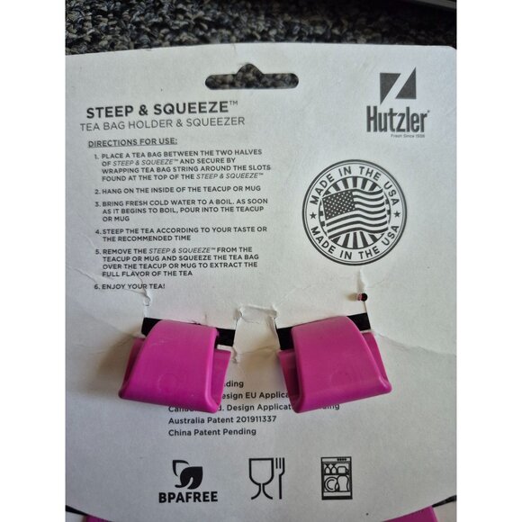 Hutzler Steep & Squeeze Tea Bag Holder & Squeezer BPA-Free 2 set's included - Picture 5 of 5